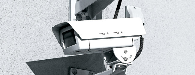 セキュリティ対策として設置している防犯カメラ